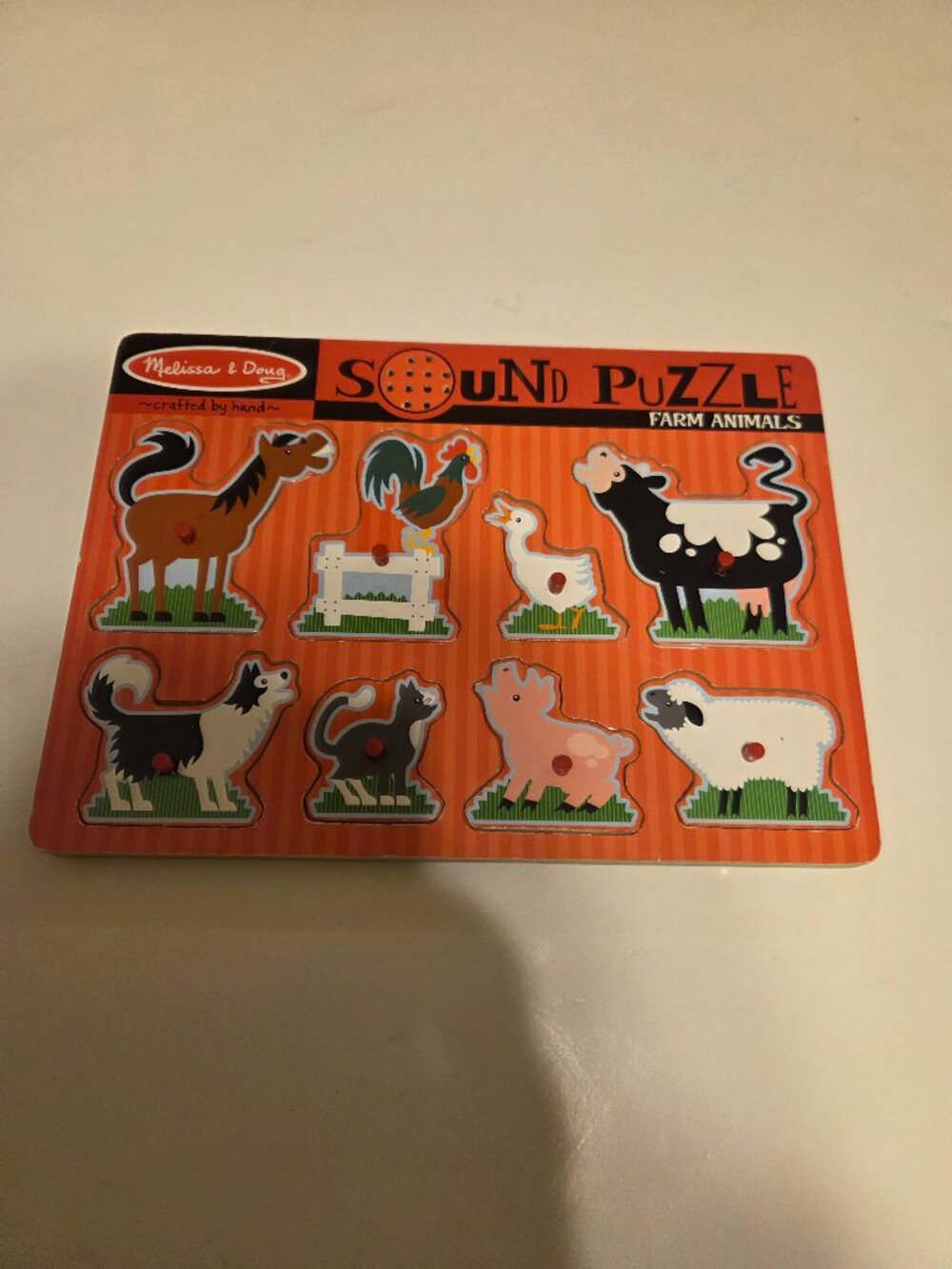 Doug & Melissa Wooden Sound Puzzles with Farm Animals and Zoo Animals - Set of 2